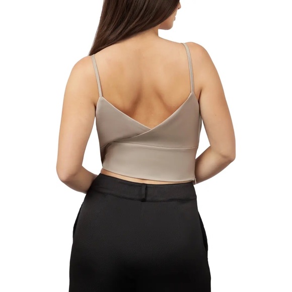 4th & Reckless Mint Rosaria Silky Surplice Crop Camisole, M - Picture 5 of 7